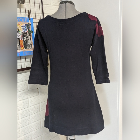 Anthropologie Field Flower XS Poppy tunic sweater navy plum - Picture 3 of 4